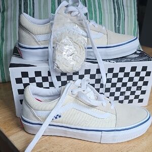 Vans Kids Off-White Canvas Sneakers